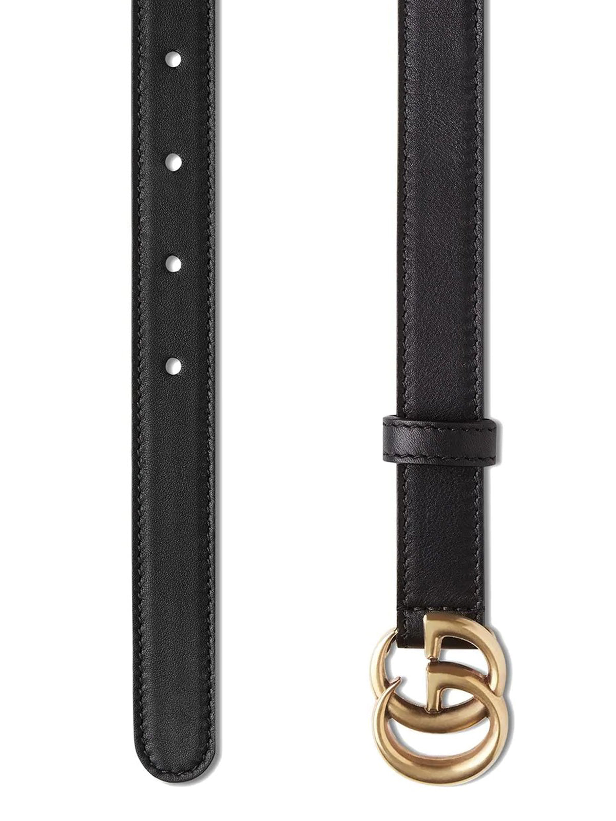 Leather belt with 2 cm GG buckle.
