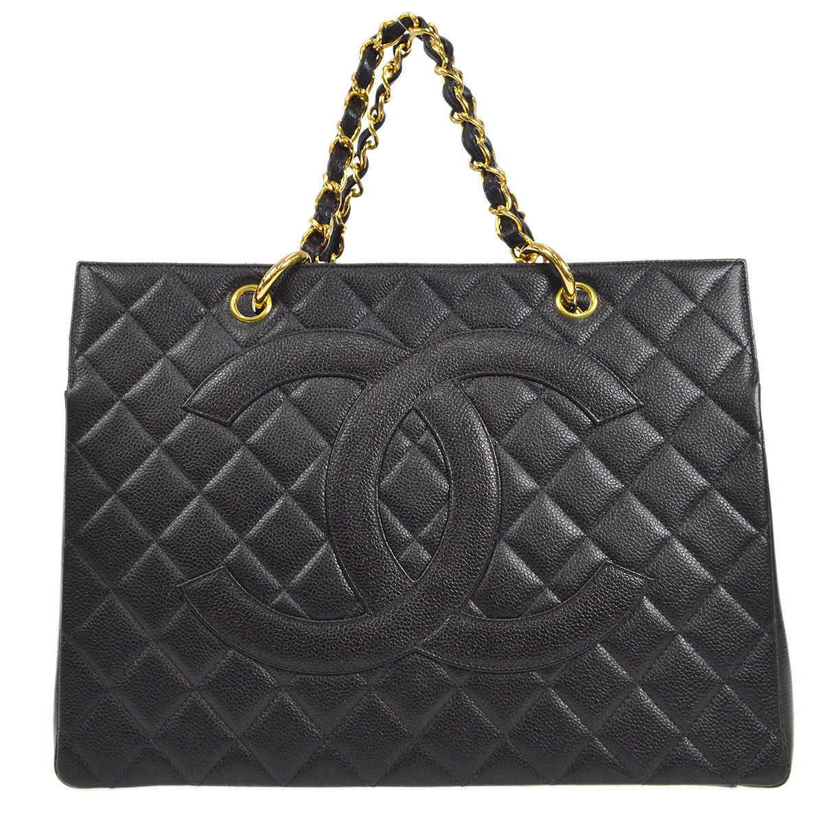 CHANEL 1994-1996 Chain Tote Bag Black Caviar – Accessorio premium elegante