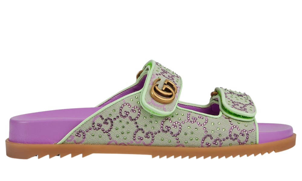 Gucci Logo-embellished Sandals in GG Crystal Canvas