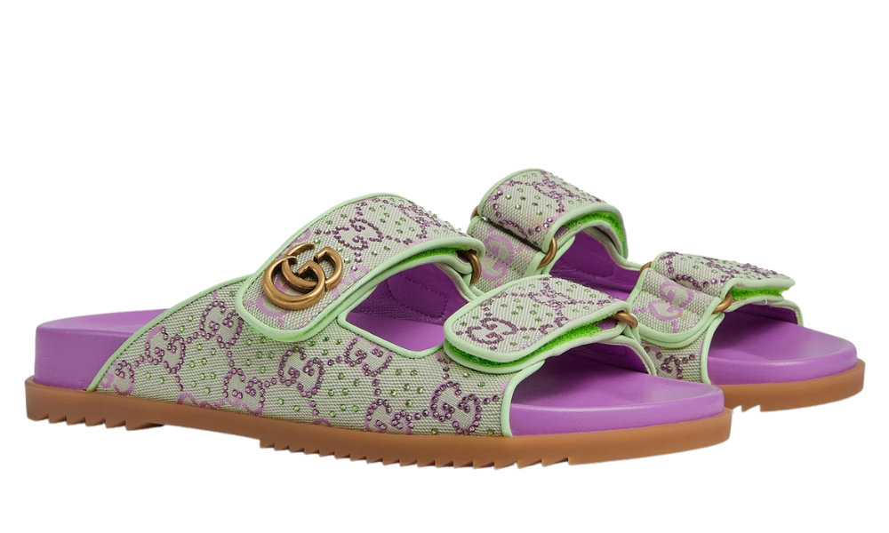 Gucci Logo-embellished Sandals in GG Crystal Canvas
