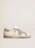 Super-Star con stella e talloncino in suede grigio