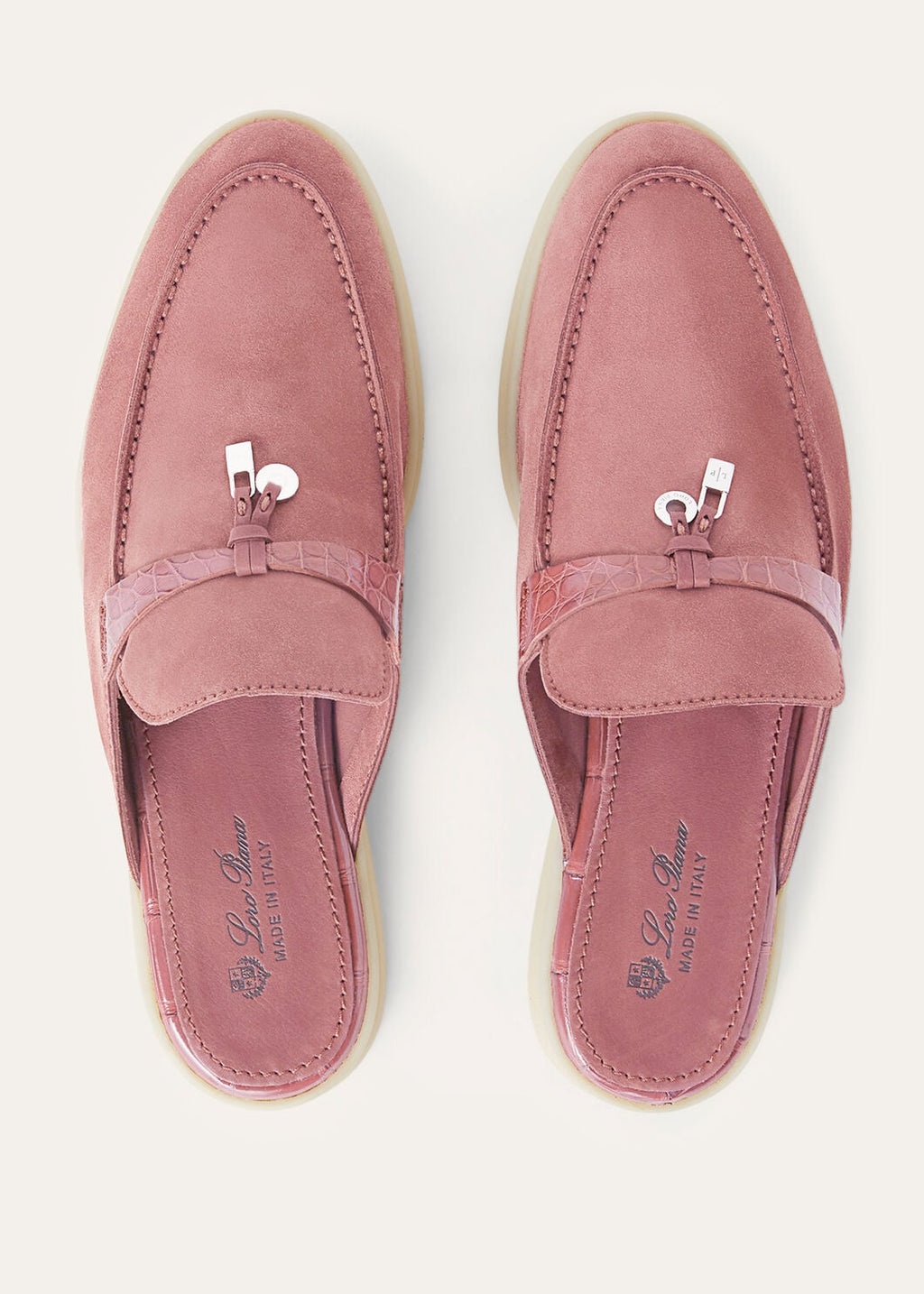Mocassini Babouche Charms Walk in Suède Rosa
