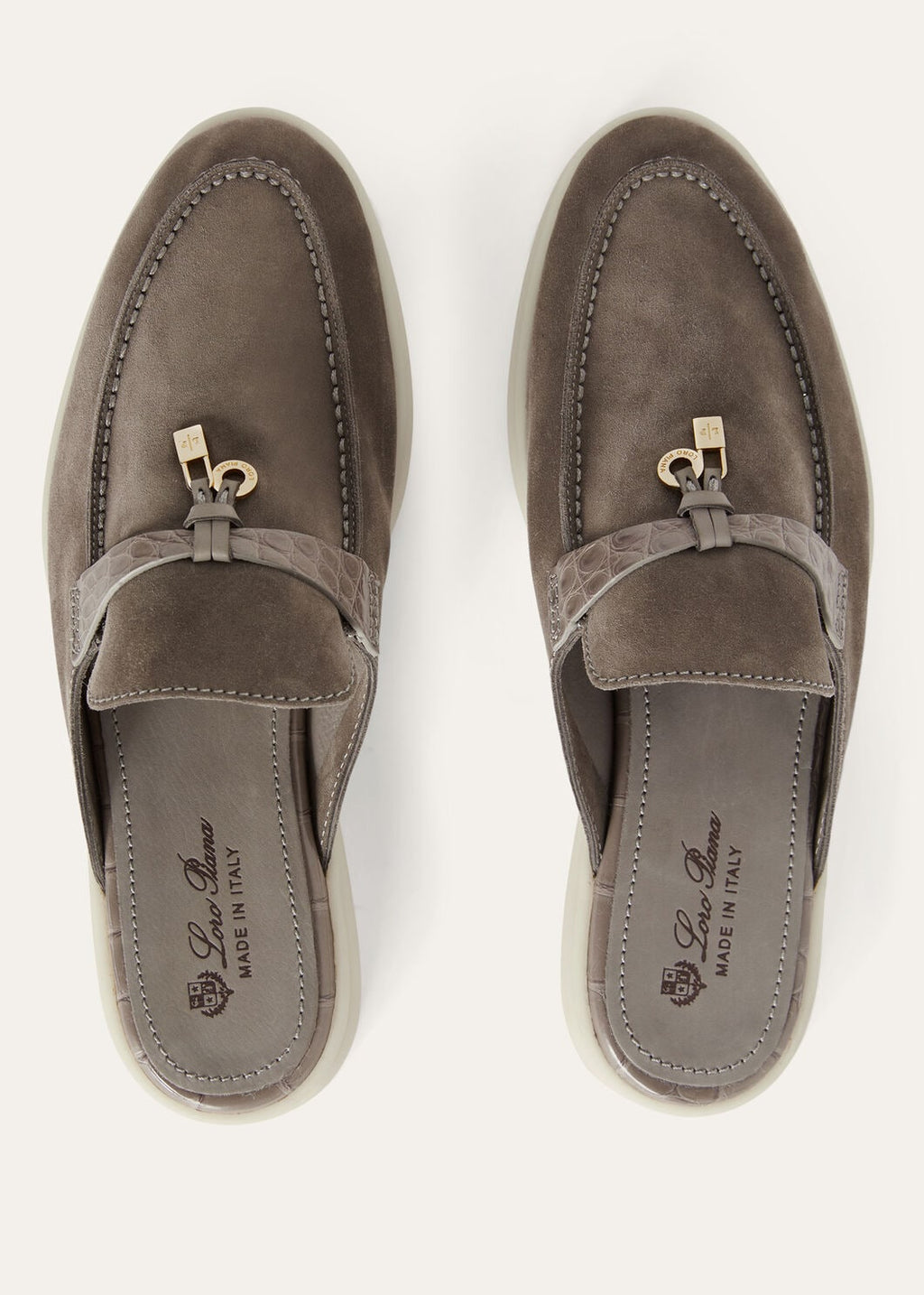 Mocassini Babouche Charms Walk in Suède Grigio Donna