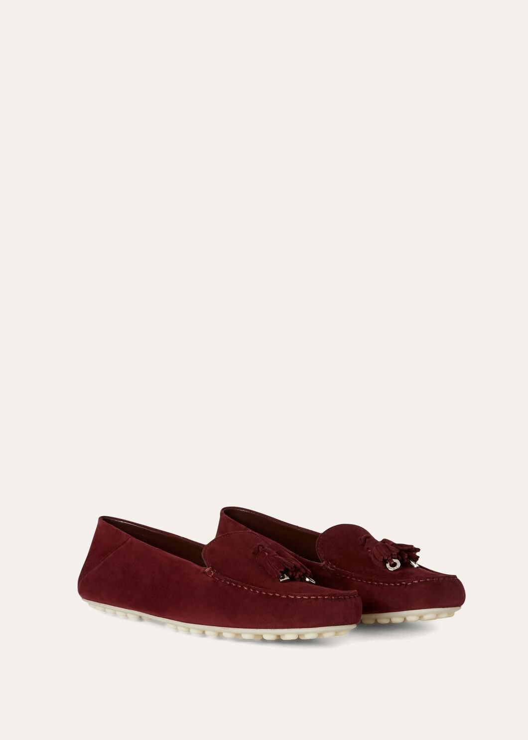Mocassini Dot Sole Walk in Suède Bordeaux Donna