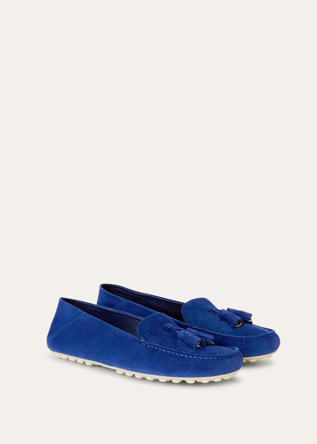Mocassini Dot Sole Walk in Suède Blu Donna