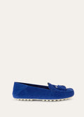 Mocassini Dot Sole Walk in Suède Blu Donna