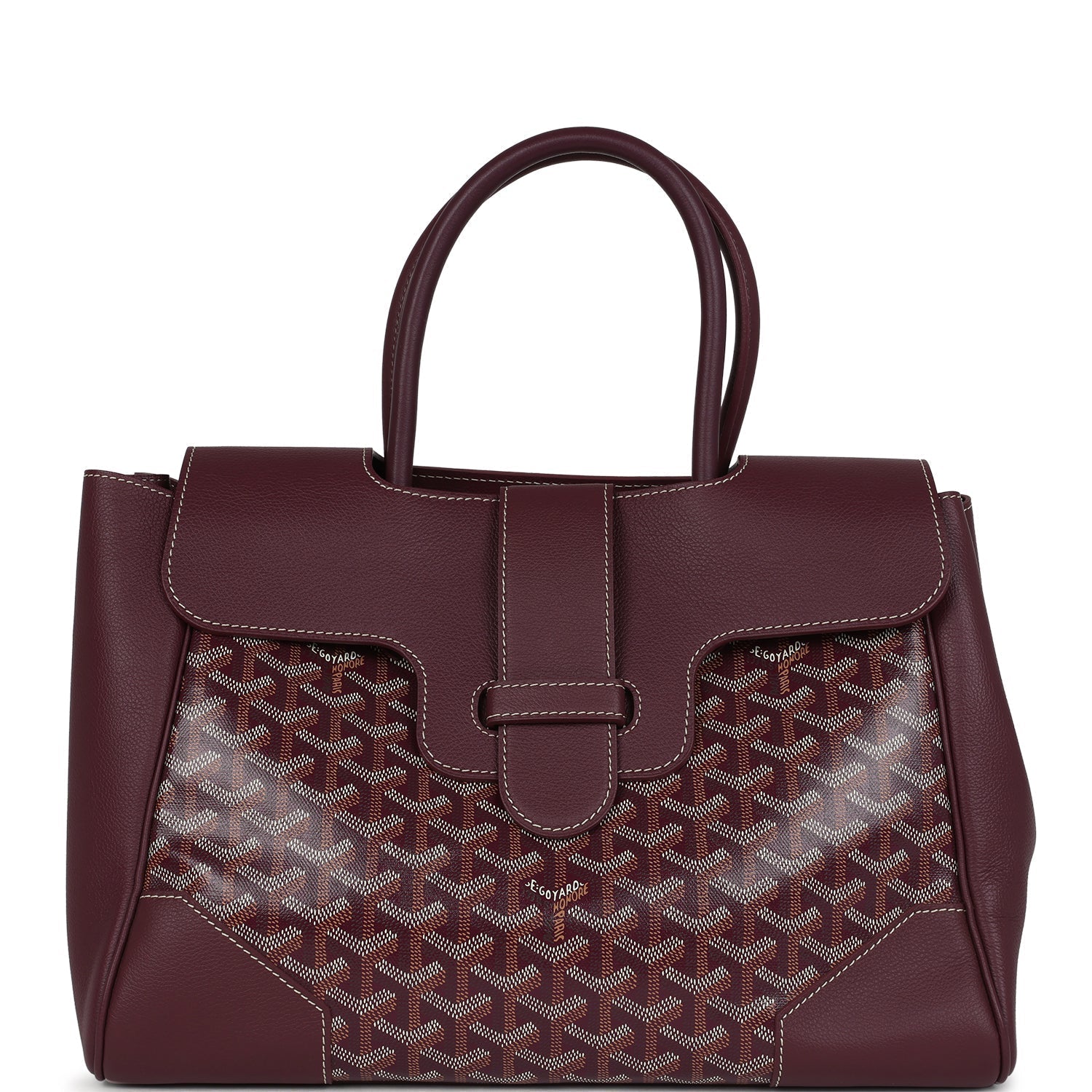 Goyard Saigon Tote Burgundy Goyardine Canvas Palladium Hardware – Accessorio premium elegante