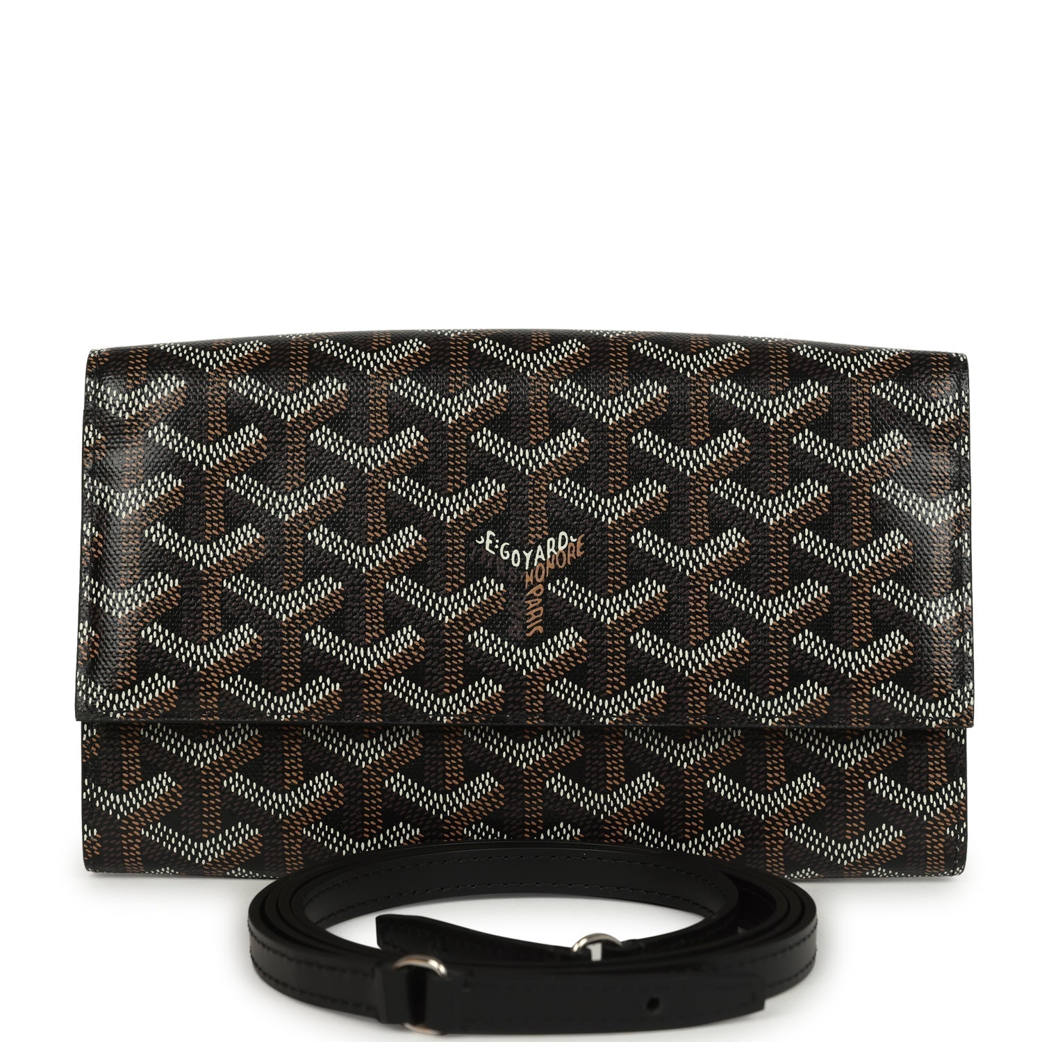 Goyard Goyardine Canvas Black Varenne Continental Wallet Bag Palladium Hardware – Accessorio premium elegante