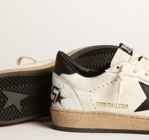 Ball Star in nappa bianca e stella nera "ULTIMI PEZZI"