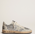 Women’s Ball Star in silver glitter with ice-gray suede inserts