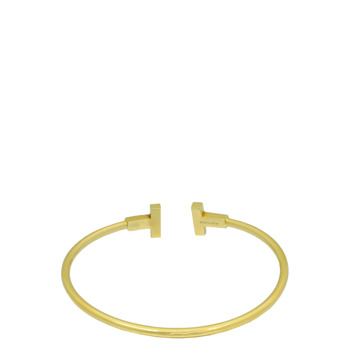 Tiffany & Co 18K Yellow Gold T Narrow Wire Small Bracelet – Accessorio premium elegante