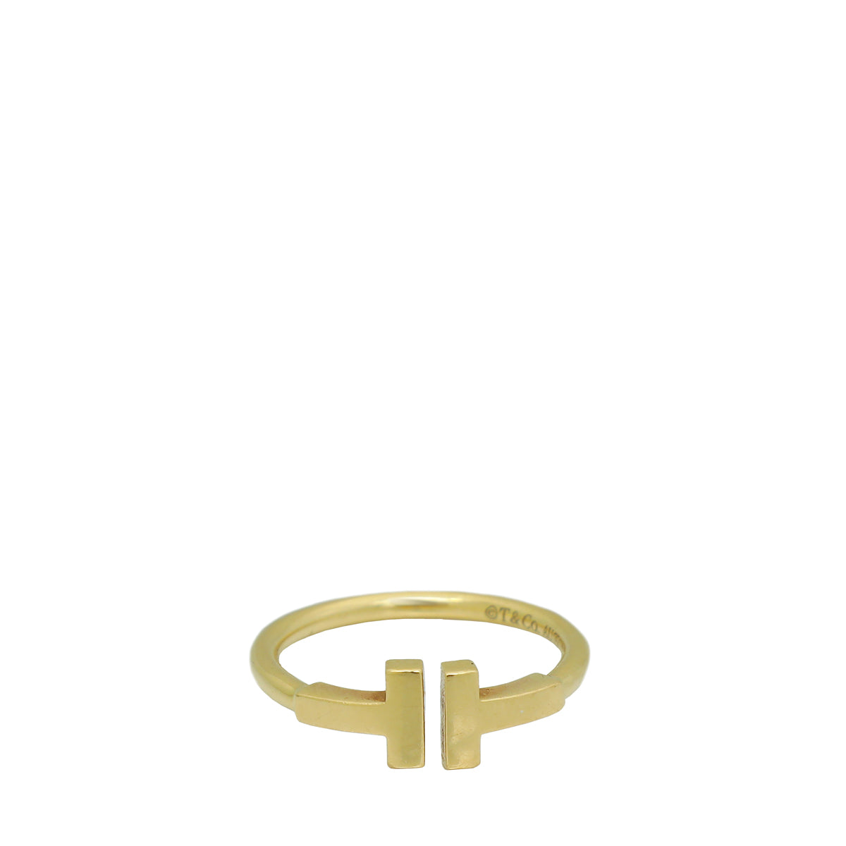 Tiffany & Co 18K Yellow Gold T Wire Ring 50 – Accessorio premium elegante