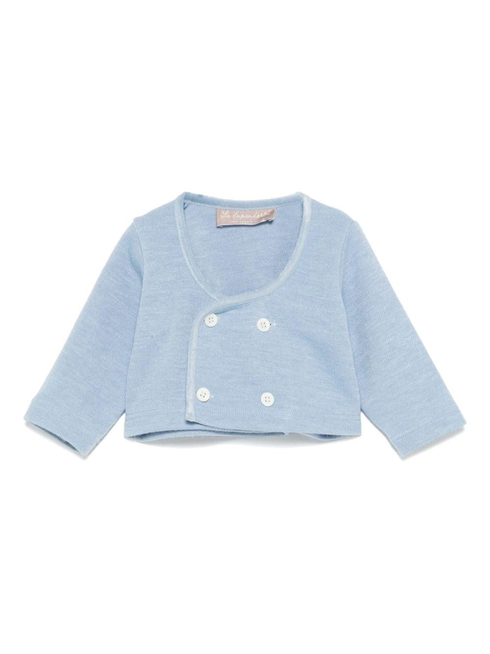 Cardigan per neonato La Stupenderia azzurro doppiopetto – Accessorio premium elegante
