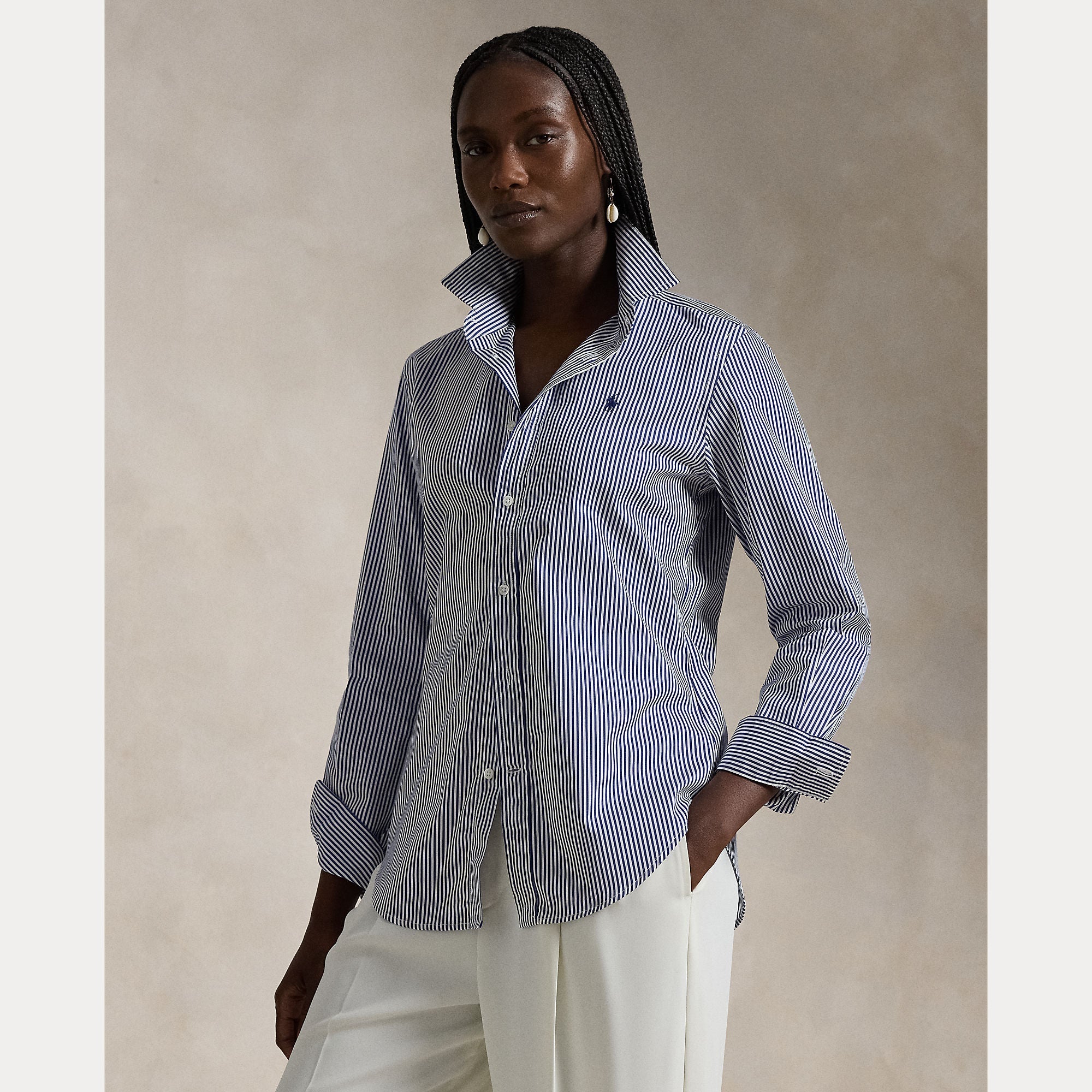 SLIM FIT STRIPED COTTON SHIRT – Accessorio premium elegante